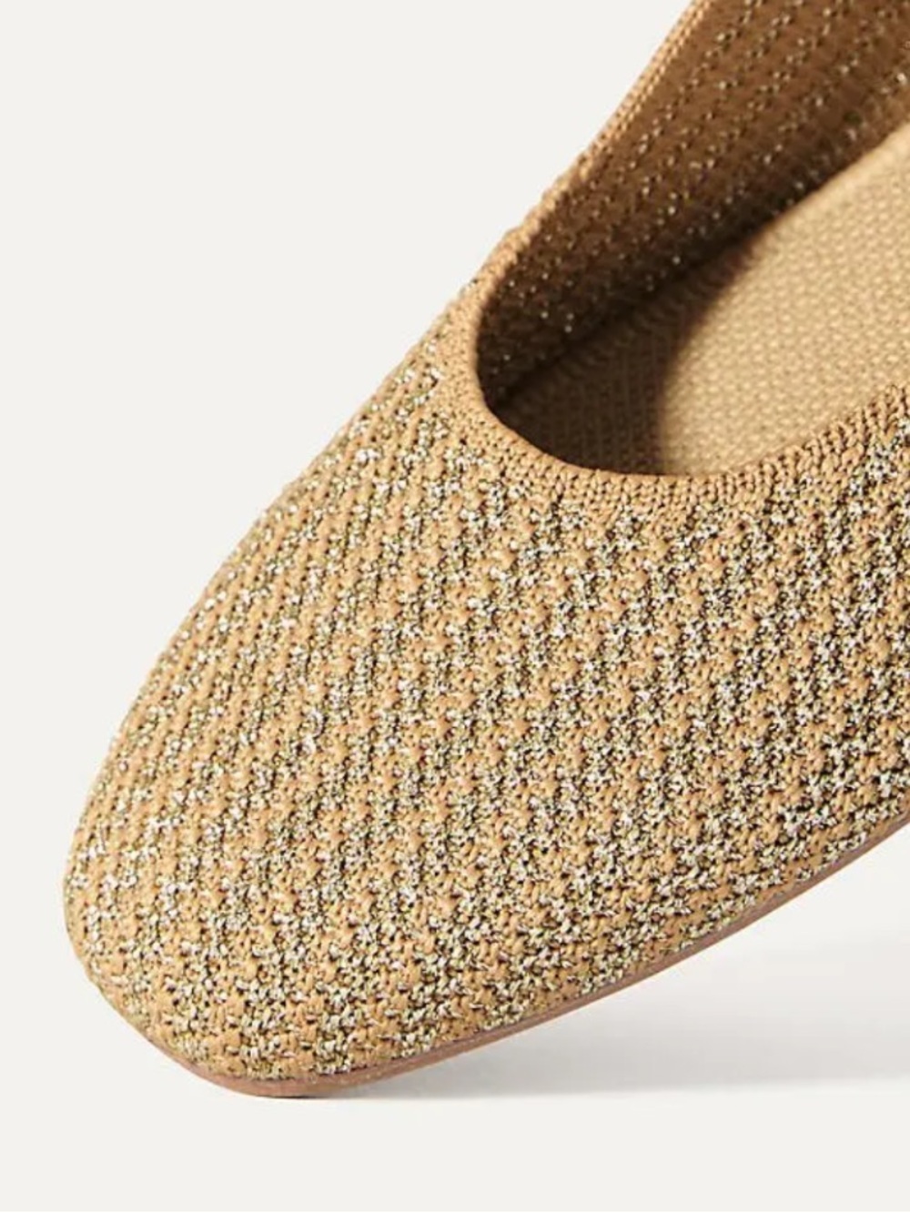 Rothy’s Tan & Metallic Gold Ballet Flats - Picture 2 of 14